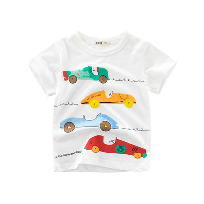 Cotton Kids T-Shirt Children Summer Cartoon Short Sleeve