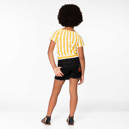 Organic Cotton Top Yellow Stripe